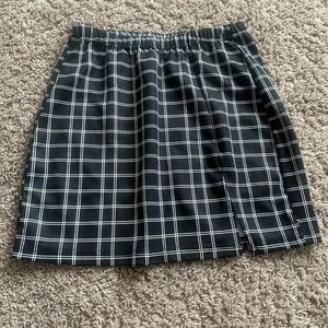 Black and White Plaid Women's Skirt